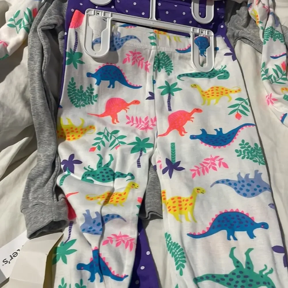 Carter’s pajamas set Dino’s are a girls best friend 4 piece set 💯 cotton nwt